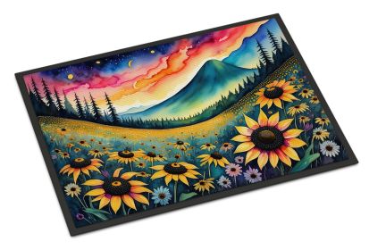NEW Black-eyed Susans in Color Doormat Front Door Mat Indoor Outdoor Rugs for Entryway, Non Slip Washable Low Pile, 18H X 27W