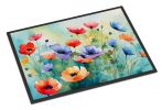 NEW Anemones in Watercolor Doormat Front Door Mat Indoor Outdoor Rugs for Entryway, Non Slip Washable Low Pile, 18H X 27W