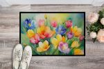 NEW Freesias in Watercolor Doormat Front Door Mat Indoor Outdoor Rugs for Entryway, Non Slip Washable Low Pile, 18H X 27W