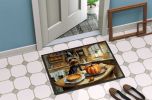 NEW Silky Terrier Fall Kitchen Pumpkins Doormat Front Door Mat Indoor Outdoor Rugs for Entryway, Non Slip Washable Low Pile, 18H X 27W