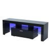 FashionTVstandTVcabinet,EntertainmentCenter,TVstationTV console,media console,with LEDlight belt,light belt remote control,toughenedglassshelf