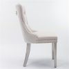 Collection Modern, High-end Tufted Solid Wood Contemporary Velvet Upholstered Dining Chair with Chrome Stainless Steel Plating Legs,Nailhead Trim
