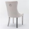 Collection Modern, High-end Tufted Solid Wood Contemporary Velvet Upholstered Dining Chair with Chrome Stainless Steel Plating Legs,Nailhead Trim