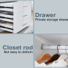 Armoire Wardrobe Closet, Wooden Wardrobe with 4 Drawers with High Storage Capacity, 74.2" 4 Door Wardrobe Closet
