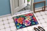 NEW Gardenias in Color Doormat Front Door Mat Indoor Outdoor Rugs for Entryway, Non Slip Washable Low Pile, 18H X 27W