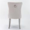 Collection Modern, High-end Tufted Solid Wood Contemporary Velvet Upholstered Dining Chair with Chrome Stainless Steel Plating Legs,Nailhead Trim