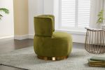 COOLMORE 360 Degree Swivel Cuddle Barrel Accent Sofa Chairs, Round Armchairs with Wide Upholstered, Fluffy Velvet Fabric Chair for Living Room