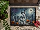 NEW Alaskan Malamute Spooky Halloween Doormat Front Door Mat Indoor Outdoor Rugs for Entryway, Non Slip Washable Low Pile, 18H X 27W