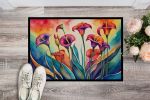 NEW Calla Lilies in Color Doormat Front Door Mat Indoor Outdoor Rugs for Entryway, Non Slip Washable Low Pile, 18H X 27W