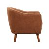 Mid-Century Modern Accent Chair 1pc Rust-hued Chenille Fabric Upholstered Channel Stitched Back Brown Legs Solid Wood Furniture