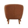 Mid-Century Modern Accent Chair 1pc Rust-hued Chenille Fabric Upholstered Channel Stitched Back Brown Legs Solid Wood Furniture