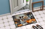 NEW Jack Russell Terrier Fall Kitchen Pumpkins Doormat Front Door Mat Indoor Outdoor Rugs for Entryway, Non Slip Washable Low Pile, 18H X 27W