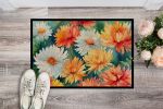 NEW Chrysanthemums in Watercolor Doormat Front Door Mat Indoor Outdoor Rugs for Entryway, Non Slip Washable Low Pile, 18H X 27W