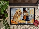 NEW Golden Retriever Fall Kitchen Pumpkins Doormat Front Door Mat Indoor Outdoor Rugs for Entryway, Non Slip Washable Low Pile, 18H X 27W