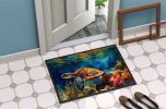 NEW Loggerhead Sea Turtle Doormat Front Door Mat Indoor Outdoor Rugs for Entryway, Non Slip Washable Low Pile, 18H X 27W