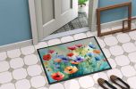 NEW Anemones in Watercolor Doormat Front Door Mat Indoor Outdoor Rugs for Entryway, Non Slip Washable Low Pile, 18H X 27W