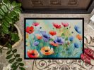 NEW Anemones in Watercolor Doormat Front Door Mat Indoor Outdoor Rugs for Entryway, Non Slip Washable Low Pile, 18H X 27W