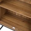Natural rattan, 2 Door high cabinet, rattan, Built-in adjustable shelf, Easy Assembly, Free Standing Cabinet for Living Room Bedroom