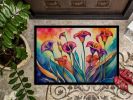 NEW Calla Lilies in Color Doormat Front Door Mat Indoor Outdoor Rugs for Entryway, Non Slip Washable Low Pile, 18H X 27W