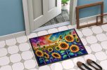 NEW Sunflowers in Color Doormat Front Door Mat Indoor Outdoor Rugs for Entryway, Non Slip Washable Low Pile, 18H X 27W