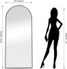 Dolonm 71x24 Inch Arch Full Length Mirror, Modern Design Standing Floor Mirror, Full Body Mirror for Living Room, Bedroom, Bathroom, Cloakroom