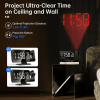 Projection Alarm Clock for Bedroom, Digital Alarm Clock Radio with USB Charger Ports, 7.3" Large LED Screen & 4 Adjustable Dimmer