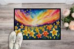 NEW Daffodils in Color Doormat Front Door Mat Indoor Outdoor Rugs for Entryway, Non Slip Washable Low Pile, 18H X 27W