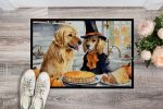 NEW Golden Retriever Fall Kitchen Pumpkins Doormat Front Door Mat Indoor Outdoor Rugs for Entryway, Non Slip Washable Low Pile, 18H X 27W