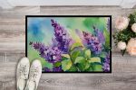 NEW New Hampshire Purple Lilac in Watercolor Doormat Front Door Mat Indoor Outdoor Rugs for Entryway, Non Slip Washable Low Pile, 18H X 27W