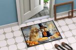 NEW Golden Retriever Fall Kitchen Pumpkins Doormat Front Door Mat Indoor Outdoor Rugs for Entryway, Non Slip Washable Low Pile, 18H X 27W