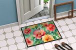 NEW Georgia Cherokee Rose in Watercolor Doormat Front Door Mat Indoor Outdoor Rugs for Entryway, Non Slip Washable Low Pile, 18H X 27W
