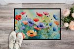 NEW Anemones in Watercolor Doormat Front Door Mat Indoor Outdoor Rugs for Entryway, Non Slip Washable Low Pile, 18H X 27W