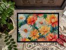 NEW Chrysanthemums in Watercolor Doormat Front Door Mat Indoor Outdoor Rugs for Entryway, Non Slip Washable Low Pile, 18H X 27W