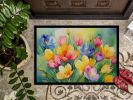 NEW Freesias in Watercolor Doormat Front Door Mat Indoor Outdoor Rugs for Entryway, Non Slip Washable Low Pile, 18H X 27W