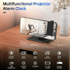Projection Alarm Clock for Bedroom, Digital Alarm Clock Radio with USB Charger Ports, 7.3" Large LED Screen & 4 Adjustable Dimmer