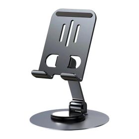 360 Rotation Metal Phone Holder,Fully Adjustable Foldable Phone Stand,with All Phones (Color: black)