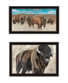 Trendy Decor 4U "The Boss of the Bison Herd" Framed Wall Art for Living Room, Wall Art Print for Home Decor, Bedroom Wall Art by Cindy Jacobs (Color: as Pic)